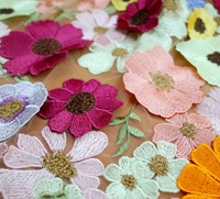 Gaun pernikahan Tulle bordir pengantin desain kustom jaring Applique kain renda bunga 3D