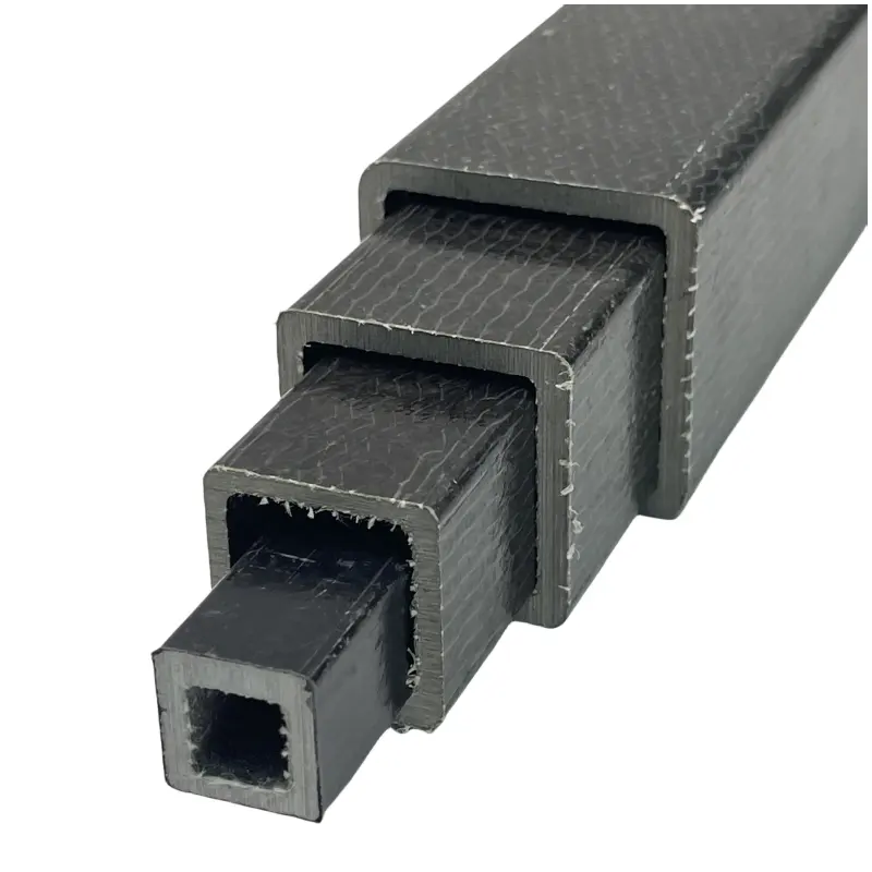 Materiales de construcción compuestos fibra de vidrio tubo cuadrado FRP tubo cuadrado