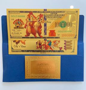 Billetes Conmemorativos de Animación Clásica Americana de <span class=keywords><strong>Kiki</strong></span> y Titi, Colección de Billetes de Papel de Aluminio Dorado - Product Image 4