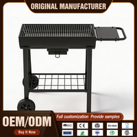 Barbecue au charbon de bois en acier de qualité supérieure, portable, pour le camping, avec surface antiadhésive, durable et facile à nettoyer