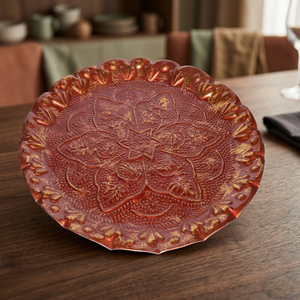 Assiette Thali en aluminium écologique avec un design traditionnel en relief, forme ronde, ensemble de vaisselle - Product Image 2