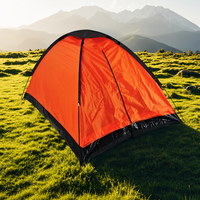 Tente d'extérieur quatre saisons en fibre de verre haute résistance - Tente manuelle pliable légère et imperméable de 1000 mm pour 2 personnes avec protection solaire