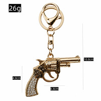 Porte-clés pendentif modèle d'arme à feu en alliage de zinc incrusté de strass, style européen et américain, art moderne Junge (petit pistolet BV)