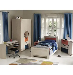 NOVA 20KAD024 Popular In Nordic Baby Kids Room Furniture Sets Color Stitching Wooden Bedroom Furniture chambre bebe complete Bed