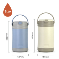 Conteneur alimentaire isotherme en acier inoxydable avec couvercle hermétique à fermeture à clapet et sangle de transport, idéal pour la vente en gros et les cadeaux.