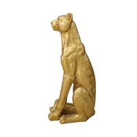 Statues d'animaux en or et en argent Décoration d'hôtel et de maison Tigre en résine Artisanat Sculpture de léopard