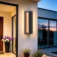 Applique murale LED linéaire moderne pour extérieur, étanche IP65, en aluminium noir, pour villa, hôtel, jardin, architectural, sur mesure, vente en gros, garantie 3 ans