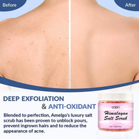 Exfoliant au sel marin à base de plantes, marque privée, hydratant blanchissant naturel, vitamine C pour un nettoyage en profondeur, gommage visage et corps
