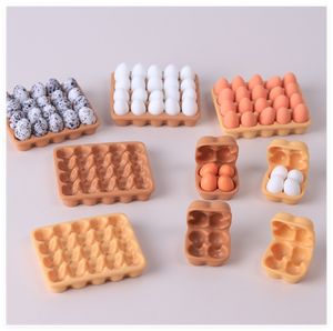 Venta al por mayor a granel: Kit de cocina de juegos de comida en miniatura para casa de muñecas, miniatura de comida kawaii, bandeja de resina vacía para niños, caja de cartón para huevos de gallina - Product Image 1