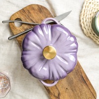 Marmite multifonction en fonte émaillée en forme de citrouille, compatible avec les cuisinières à induction universelles, pour soupes et bouillons