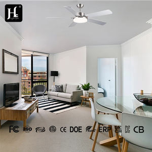 Ventilateur de plafond LED avec 6 pales en panneau de fibres de bois de densité moyenne, vent naturel de grande capacité, ventilateur à 6 vitesses avec éclairage LED - Product Image 3