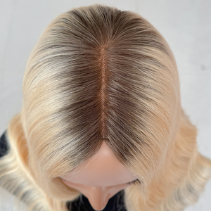 Ready to Ship Glueless <b>Wigs</b> Light Blonde Virgin Human Hair <b>Wigs</b> 5x5 Mono Top Human Hair <b>Wigs</b> for Women Hair Loss - Product Image 5