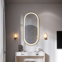 Miroir de salle de bain ovale moderne de grande taille, miroir intelligent de luxe pour hôtel, miroir LED pour salle de bain