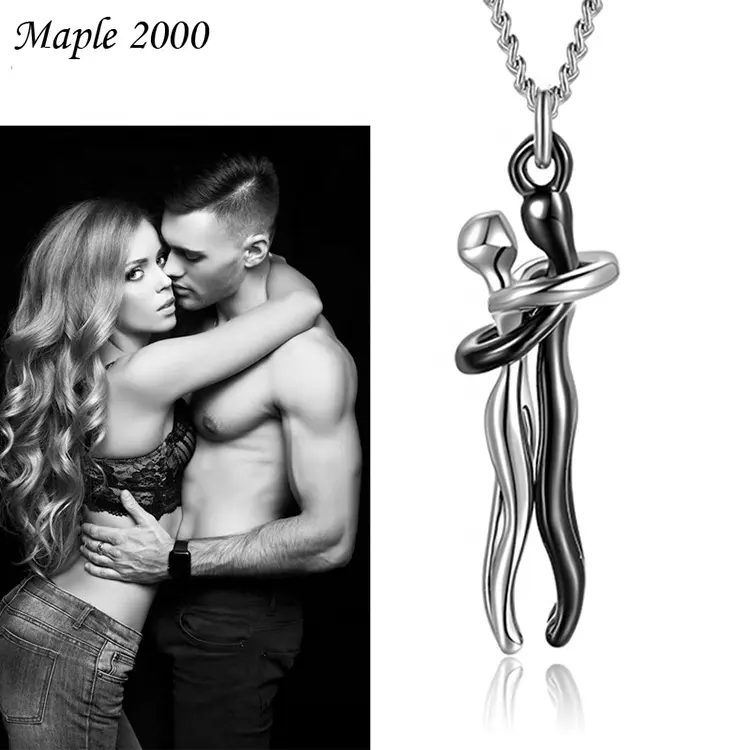 Fashion Hot Original Multi-size Couple Love Embrace Little People Pendant Necklace Special Gifts For Couples