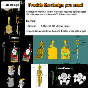 <span class=keywords><strong>Bijoux</strong></span> hip-hop personnalisés Kaleido, pendentif en diamant glacé Spiderman et Labubucartoon, laiton plaqué or 18 carats, pendentif de luxe pour homme - Product Image 3