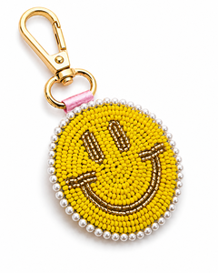 Porte-clés artisanal Sstringz avec visage souriant perlé, breloque de sac colorée et mignonne, accessoire cadeau personnalisé pour clés, sacs à dos et sacs à main - Product Image 3
