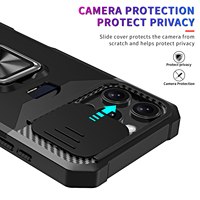 Béquille Robuste Téléphone étuis pour iphone 16 Pro Max 15 Plus 14 13 Samsung S25 Bord S24 Ultra S23 FE Glisser Caméra Carte Fente Couverture