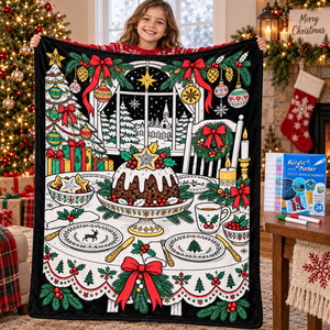 Couverture à colorier de Noël DIY, réutilisable, lavable, en flanelle douce, couverture graffiti, cadeau familial pour enfants - Product Image 3