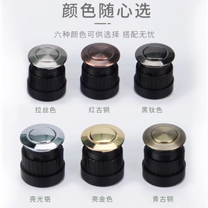 Spring-Loaded Concealed Drawer Handle Round Zinc Alloy Minimalist Easy Installation Cabinet <b>Door</b> Pull - Product Image 2