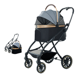 Nouveau Style Pliant Pet Voyage Oxford 4 Roues En Aluminium Chat Chariot Transporteur <span class=keywords><strong>Chien</strong></span> Poussette avec 20-30kg Capacité De Charge - Product Image 2