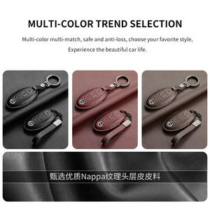 Housse de clé de voiture pliable en cuir véritable YFL, faite à la main, <span class=keywords><strong>pour</strong></span> <span class=keywords><strong>Nissan</strong></span> Sylphy Pathfinder Altima Murano X-Trail <span class=keywords><strong>Qashqai</strong></span> Bluebird 12/2000 - Product Image 4