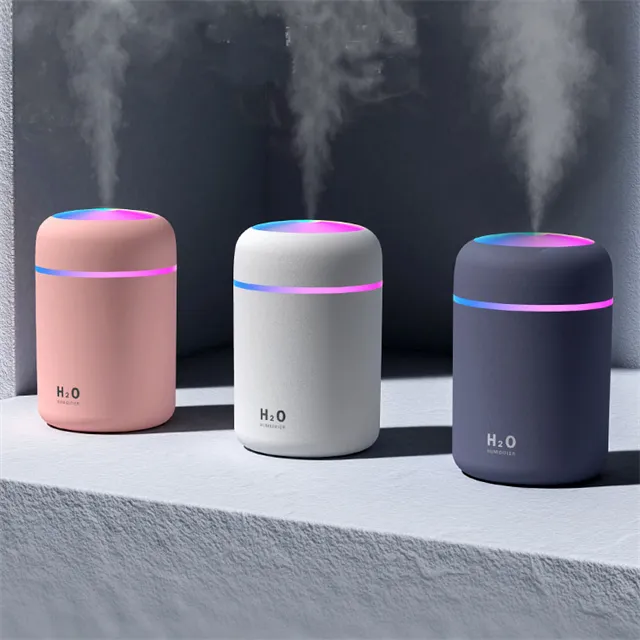 J609 Hot Sale 300ml Car Small Air Humidifier Aroma Diffuser Portable Led Rainbow Steam Smart Mist Usb Humidifier Purifier