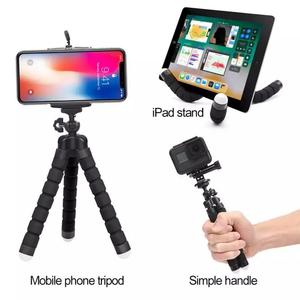 Trípode Universal <span class=keywords><strong>Mini</strong></span> Flexible para teléfono móvil o cámara, soporte portátil de esponja, pulpo, adaptador de montaje, palo de selfi - Product Image 4