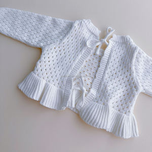 Ensemble d'été <span class=keywords><strong>pour</strong></span> fillette : Pull en maille à motif quadrillé avec lien au dos et <span class=keywords><strong>pantalon</strong></span> ample – Tenue de plage en tricot <span class=keywords><strong>pour</strong></span> tout-petits - Product Image 5