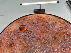 Set di arte di cristallo di <span class=keywords><strong>vetro</strong></span> rotondo <span class=keywords><strong>con</strong></span> cornice in rame dipinti di arti murali moderne <span class=keywords><strong>con</strong></span> luce a LED <span class=keywords><strong>per</strong></span> accessori di decorazione di lusso <span class=keywords><strong>per</strong></span> la casa - Product Image 5