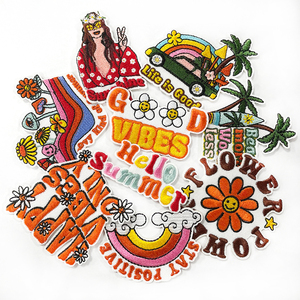 Parche Retro de Verano con Bordado Hippie Groovy, Insignia Flower Power Sunshine Girl, Aplique Termoadhesivo para Camiseta, Bolso, Playa, Accesorio DIY - Product Image 2