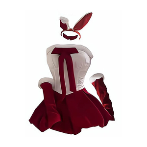 Nouvelle Robe de Lingerie Moulante sans Bretelles avec Empiècements, Lingerie Sexy de Lapin, Lingerie de Noël Sexy de Lapin pour Femme, Costume - Product Image 6