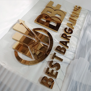 Logo Wall Sign 3D LED Backlit Stainless Steel Letter Signboard Illuminated Acrylic Office & Store Advertising Sign - Product Image 2