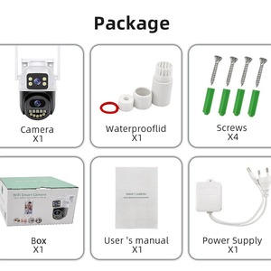 Icsee sécurité extérieure Cctv caméra dôme 3mp + 3mp double objectif Vision nocturne Wifi surveillance Ptz capteur Cmos jour nuit Audio bidirectionnel - Product Image 5