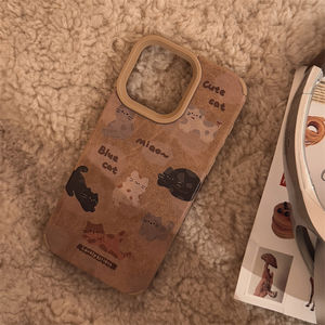 เคสโทรศัพท์หนังลายการ์ตูนสำหรับ <span class=keywords><strong>iPhone</strong></span> 17promax, <span class=keywords><strong>iPhone</strong></span> 15 แบบเต็มจอ ลายแมว พร้อมเชือกขนปุย สำหรับ <span class=keywords><strong>iPhone</strong></span> 14, 13  คุณภาพรับประกันสำหรับฤดูใบไม้ร่วงและฤดูหนาว - Product Image 2