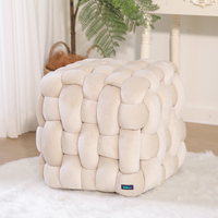 Nordic Light luxe fait à la main Original tissé canapé tabouret salon maison chambre créatif chaussure tabouret bas dressing tabouret