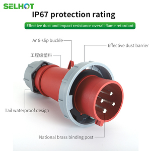 SELHOT <span class=keywords><strong>Prise</strong></span> et Fiche Industrielles Électriques Extérieures Étanches IP67 Triphasées 16A/32A Mâle et Femelle avec 4 Prises CN - Product Image 4