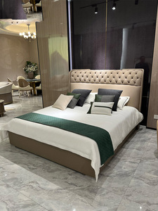 Camera da letto in vera pelle, un letto con <span class=keywords><strong>dimensioni</strong></span> di 2*2.2 metri un grande letto <span class=keywords><strong>matrimoniale</strong></span> in vera pelle ricamata - Product Image 3