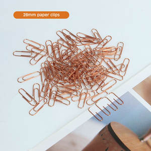 हॉट सेल गुलाब गोल्ड पेपर क्लिप 28 मिमी क्लिप 250 पीसी बॉक्स मेटल पेपर क्लिप - Product Image 6