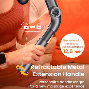 Tragbare Muskelmassagepistole mit 4 Aufsätzen, Elektrischer Faszien-<span class=keywords><strong>Vibrator</strong></span> mit Verlängertem Griff, Handgehaltene Tiefengewebe-Massagepistole - Product Image 3