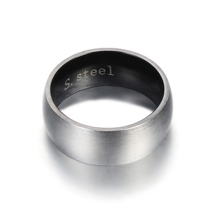 Stainless Steel <b>Couple</b> <b>Rings</b> 6 8 Mm Brushed Simple Design Wedding Band Unisex Rose Gold Black Color - Product Image 4