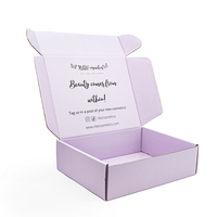 Boîte de livraison et d'emballage en papier ondulé violet, Logo personnalisé, pet écologique, pour la livraison