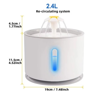 Linda fuente de agua eléctrica automática con LED y USB de 2.4L para gatos, dispensador silencioso para perros, bebedero y comedero para mascotas. - Product Image 4