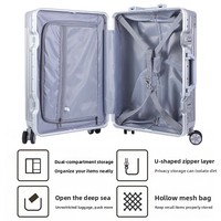 Valise en aluminium de style rétro, bagage à main de haute qualité de 20 pouces, valise à roulettes de 24 pouces avec roues universelles