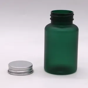 Échantillons gratuits 100/120/150ML PET, vente en gros bocal en plastique à large bouche avec capuchon en aluminium pour médicaments en capsule de pilule par le fournisseur chinois