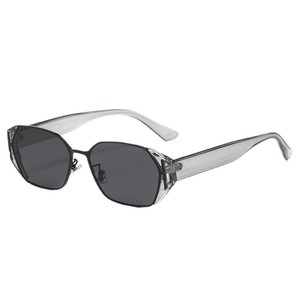 Gafas de sol retro poligonales UV400 con montura de PC, lentes negras y grises, montura completa, unisex, para viajes y conducción - Product Image 5