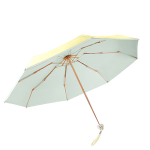 Parapluie pliant 5 sections, 8 baleines, couleurs émaillées, protection solaire UPF50+ anti-UV, imperméable, portable pour la pluie et le soleil - Product Image 5