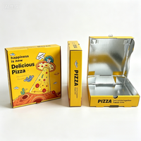 Boîte à pizza en carton à trois couches avec doublure en aluminium, pour restaurant, emballage alimentaire en gros, logo personnalisé