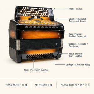 Accordéon professionnel à boutons 41K80BS pour spectacle en direct avec lamelles italiennes, fabriqué par Bayan - Product Image 1