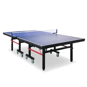 Çin profesyonel 25mm mavi hareketli masa tenisi mdf açık katlanabilir masa tenis masası