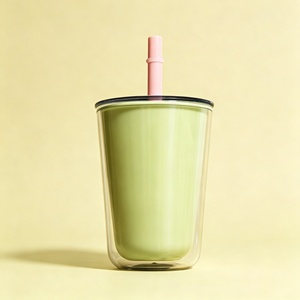 Doppelwandiger Plastik-Trinkbecher mit Deckel, BPA-frei, Macaron-Farben, Eiskaffee-Tumbler mit individuellem Logo, auf Lager für den täglichen Gebrauch als Geschenk - Product Image 5